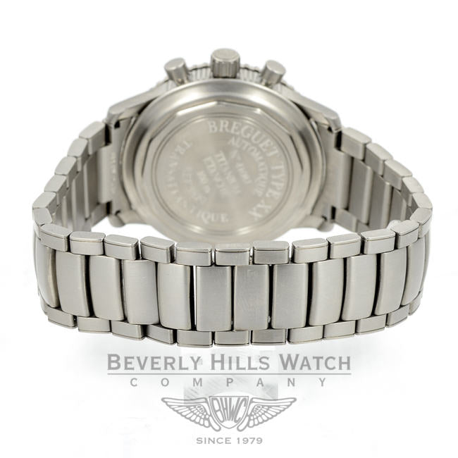 BREGUET TYPE XX TRANSATLANTIQUE 39mm Titanium Case/Bracelet Black Carbon Fiber Dial Watch 3820TI-K2-TW Beverly Hills Watch Company Watches