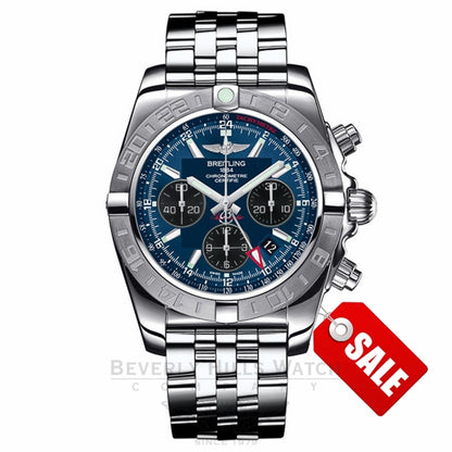 Breitling Chronomat 44 GMT Stainless Steel  Blue Dial Automatic AB042011/C852 T8N2N7 - Beverly Hills Watch Company Watch Store