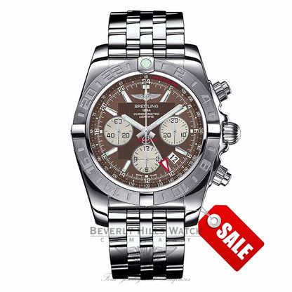 Breilting Chronomat 44 GMT Brown Dial 44MM Stainless Steel AB042011/Q589 1ZW5YF - Beverly Hills Watch Company Watch Store