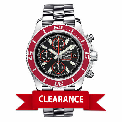 Breitling Aeromarine Superocean Chronograph II Limited Edition Stainless Steel Red Bezel A13341X9/BA81 CBUBFK - Beverly Hills Watch Company Watch Store