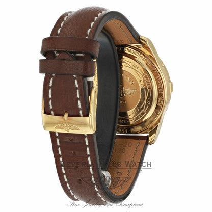 Breitling Aerospace 18k Yellow Gold Black Dial Brown Strap K7936211/B781 8263 - Beverly Hills Watch Company Watch Store