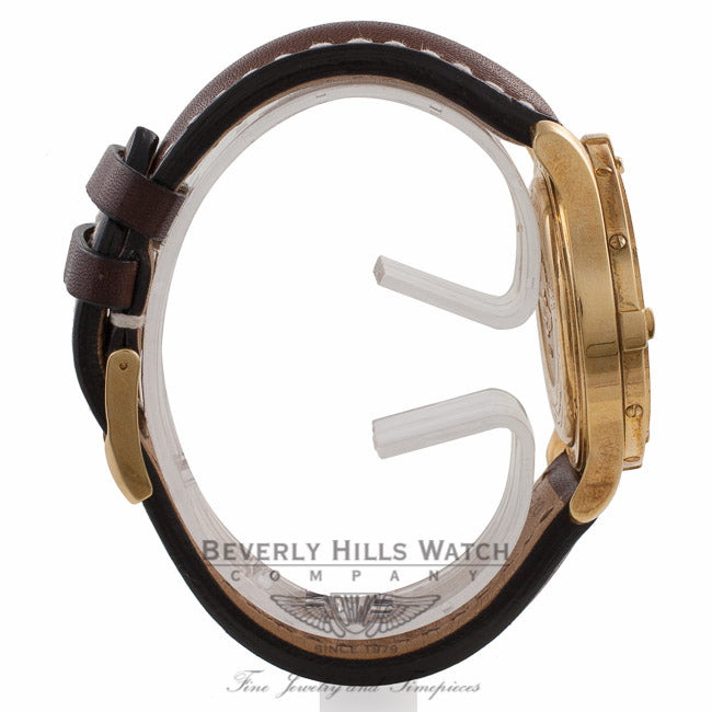 Breitling Aerospace 18k Yellow Gold Black Dial Brown Strap