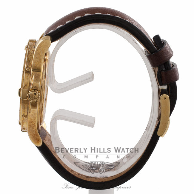 Breitling Aerospace 18k Yellow Gold Black Dial Brown Strap