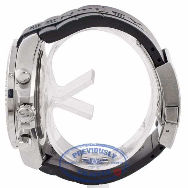 Breitling Bentley GMT Chronograph 49MM Stainless Steel Silver Dial Rubber Strap A4736212/G657 HF4M80 - Beverly Hills Watch Company Watch Store