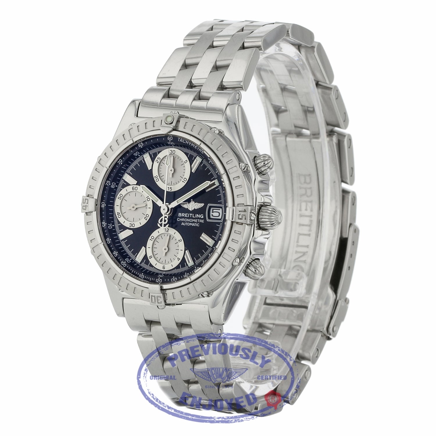Breitling Chronomat Automatic 40mm Black Dial Silver Sub-Dials Date Bracelet Folding Clasp A1335211/B545 X0PU7V - Beverly Hills Watch