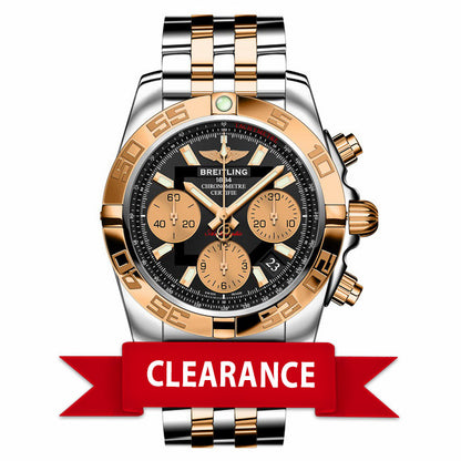 Breitling Chronomat 41 Automatic Black Dial 18k Rose Gold Stainless Steel CB014012/BA53 UB4Y16 - Beverly Hills Watch Company Watch Store