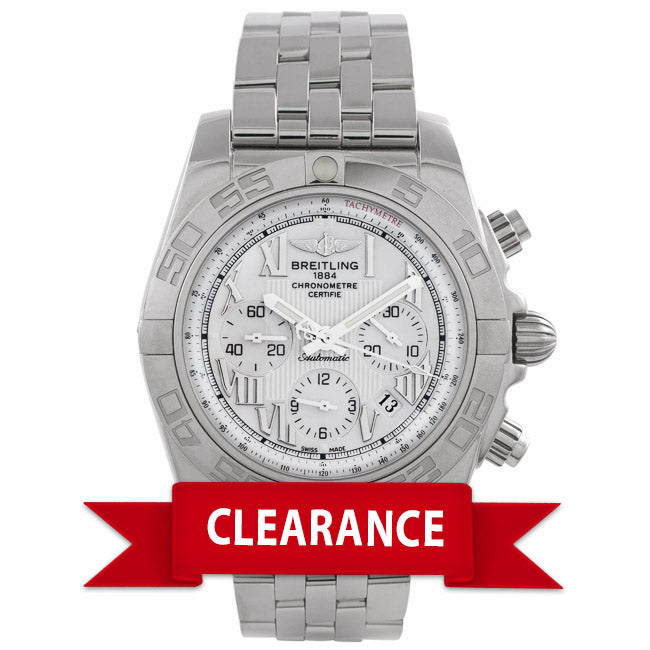 Breitling Chronomat 44 B01 Stainless Steel White Dial Bracelet AB011012/A690-SS 19212 - Beverly Hills Watch Company Watch Store