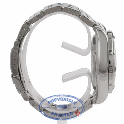 Breitling Chronomat Stainless Steel Black Dial Silver Subdials Diamond Case and Bezel A13356 KMU2Y2 - Beverly Hills Watch Company Watch Store