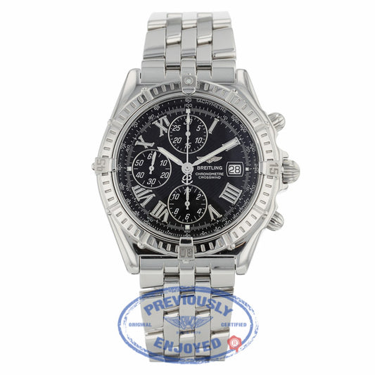 Breitling Crosswind Auto 43mm Stainless Steel Black Dial Roman Numerals A13355 NJ405C - Beverly Hills Watch Company