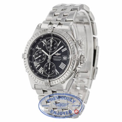 Breitling Crosswind Auto 43mm Stainless Steel Black Dial Roman Numerals A13355 NJ405C - Beverly Hills Watch Company