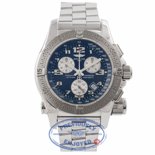 Breitling Emergency Mission Chronograph Blue Dial Stainless Steel A7332211/C714 HAJGM6 - Beverly Hills Watch Store