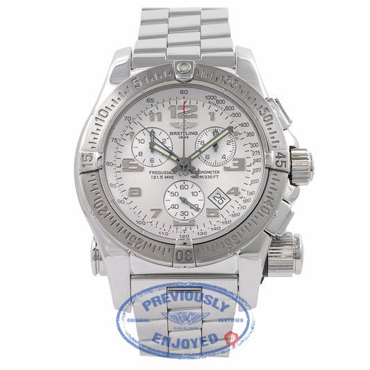Breitling Emergency Mission Stainless Steel White Dial Chronograph A73322 46HTIC - Beverly Hills Watch Company Watch Store