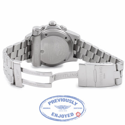 Breitling Emergency Mission Stainless Steel White Dial Chronograph A73322 46HTIC - Beverly Hills Watch Company Watch Store