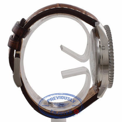 Breitling Montbrillant Datora Stainless Steel Bronze Dial 43MM Alligator Strap A2133012/Q509 KZAAL2 - Beverly Hills Watch Company