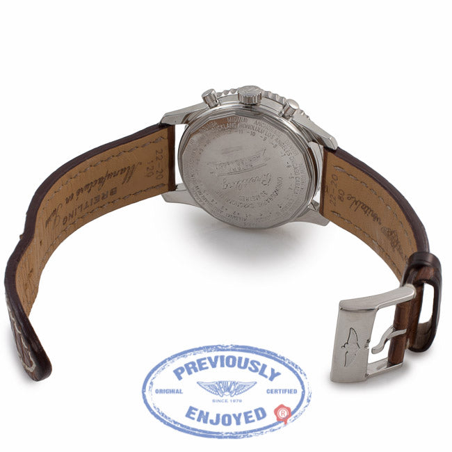 Breitling Montbrillant Datora Stainless Steel Bronze Dial 43MM Alligator Strap A2133012/Q509 KZAAL2 - Beverly Hills Watch Company