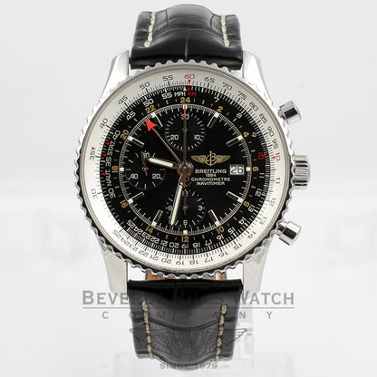 Breitling Navitimer Chronograph GMT Stainless Steel Black Dial 46mm Watch A2432212-B726 Beverly Hills Watch Company Watches