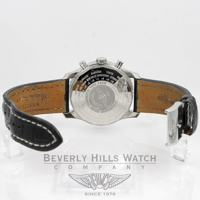 Breitling Navitimer Chronograph GMT Stainless Steel Black Dial 46mm Watch A2432212-B726 Beverly Hills Watch Company Watches