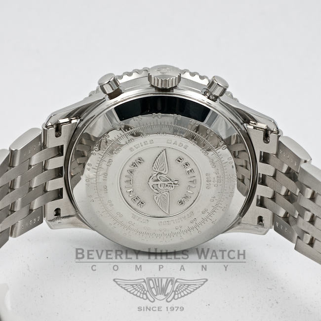 Breitling Old Navitimer Stainless Steel Bracelet Black Dial White Sub Dials Automatic Chronograph Watch A13022