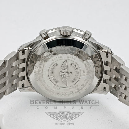 Breitling Old Navitimer Stainless Steel Bracelet Black Dial White Sub Dials Automatic Chronograph Watch A13022