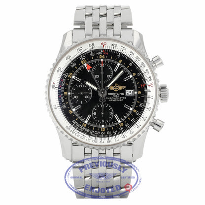 Breitling Navitimer World 46mm Stainless Steel Bracelet Black Dial A2432212/B726 C6ZYUQ - Beverly Hills Watch Company