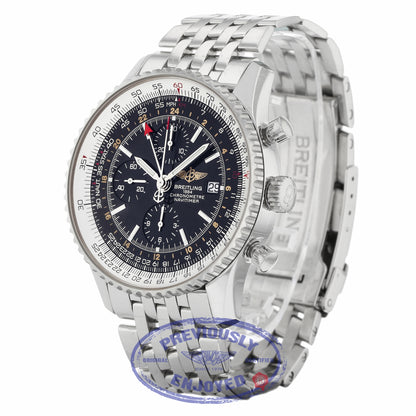 Breitling Navitimer World 46mm Stainless Steel Bracelet Black Dial A2432212/B726 C6ZYUQ - Beverly Hills Watch Company