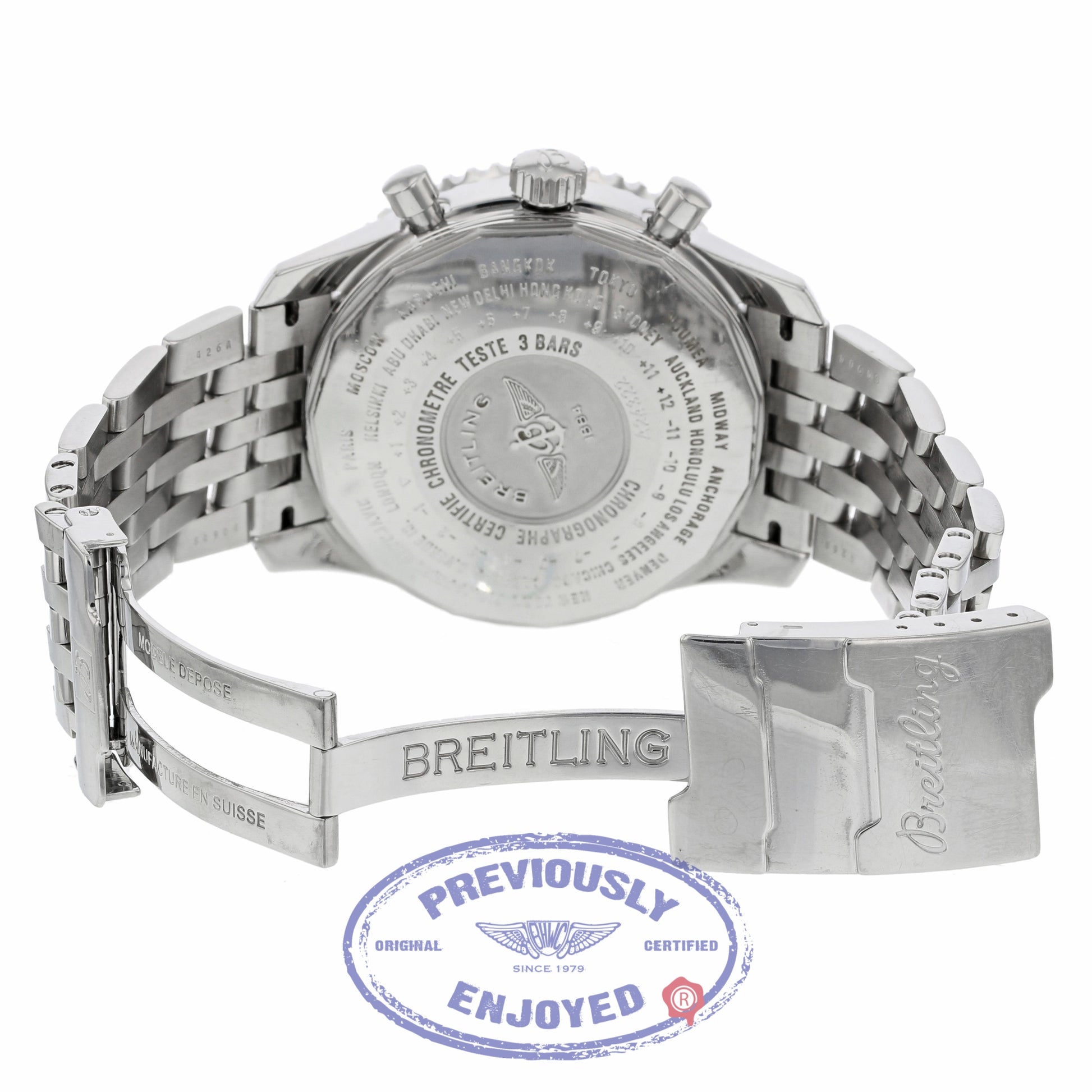 Breitling Navitimer World 46mm Stainless Steel Bracelet Black Dial A2432212/B726 C6ZYUQ - Beverly Hills Watch Company