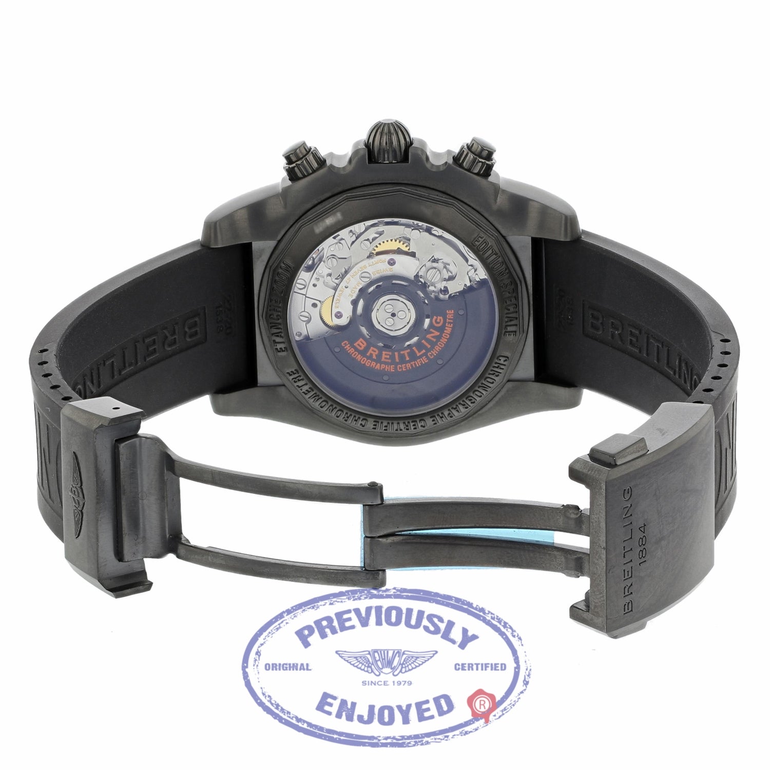 Breitling Raven Black Steel Automatic Stainless Steel 44mm Black Dial MB0111C2/BD07/153S 47QZFY - Beverly Hills Watch