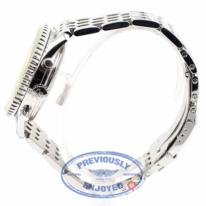 Breitling Spatiographe 42mm Chronograph 10 Minute Totalizer Stainless Steel Navitimer Bracelet White Dial Watch A36030-1 Beverly Hills Watch Company Watch Store