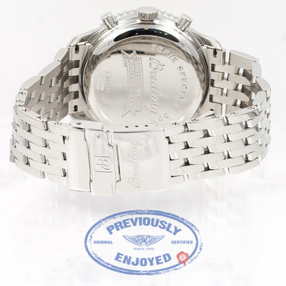 Breitling Spatiographe 42mm Chronograph 10 Minute Totalizer Stainless Steel Navitimer Bracelet White Dial Watch A36030-1 Beverly Hills Watch Company Watch Store