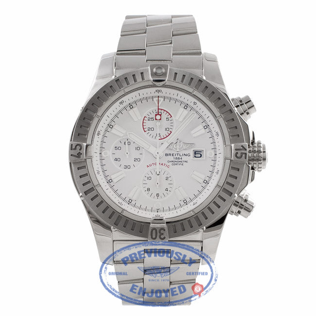 Breitling Aeromarine Super Avenger Stainless Steel White Dial A1337011/A660 RZM7W9 - Beverly Hills Watch Store