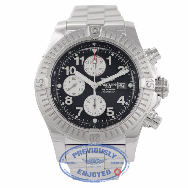 Breitling Super Avenger 49MM Chronograph Black Dial Stainless Steel A1337011/B973-135A ATRWJ3 - Beverly Hills Watch Company Watch Store