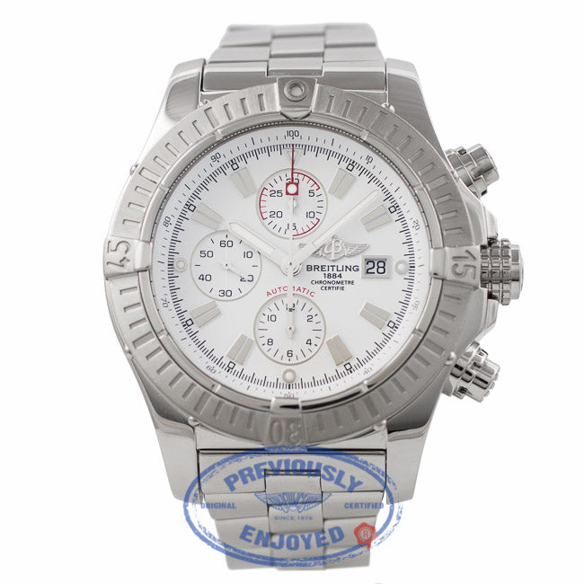 Breitling Super Avenger 48MM Chronograph White Dial A1337011/A660 A6J63U - Beverly Hills Watch Company Watch Store