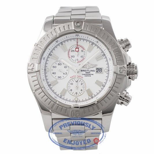 Breitling Super Avenger 48MM Chronograph White Dial A1337011/A660 A6J63U - Beverly Hills Watch Company Watch Store