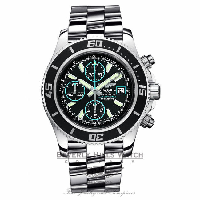 Breitling Superocean Chronograph II Stainless Steel Abyss Blue Second Hand A13341A8/BA83 CJPBBB - Beverly Hills Watch Company Watch Store