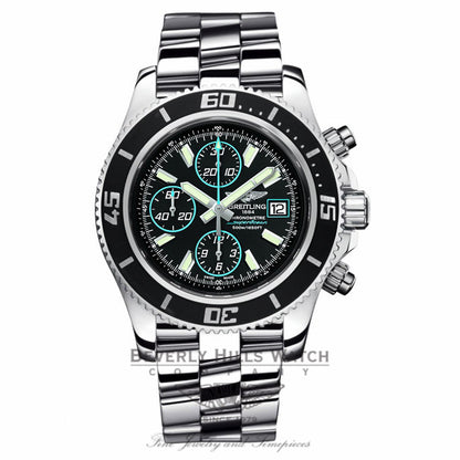 Breitling Superocean Chronograph II Stainless Steel Abyss Blue Second Hand A13341A8/BA83 CJPBBB - Beverly Hills Watch Company Watch Store