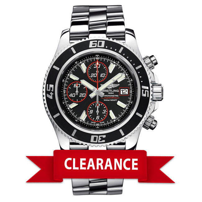Breitling Superocean Chronograph II Stainless Steel Black Dial Abyss Red Second Hand A13341A8/BA81 4JZSLX - Beverly Hills Watch Company Watch Store