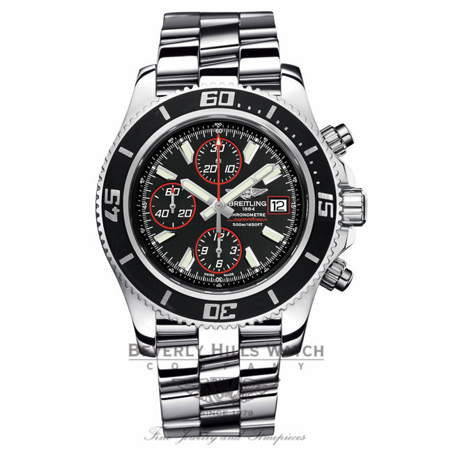 Breitling Superocean Chronograph II Stainless Steel Black Dial Abyss Red Second Hand A13341A8/BA81 4JZSLX - Beverly Hills Watch Company Watch Store
