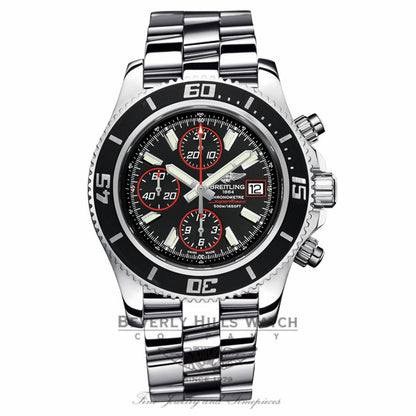 Breitling Superocean Chronograph II Stainless Steel Black Dial Abyss Red Second Hand A13341A8/BA81 4JZSLX - Beverly Hills Watch Company Watch Store