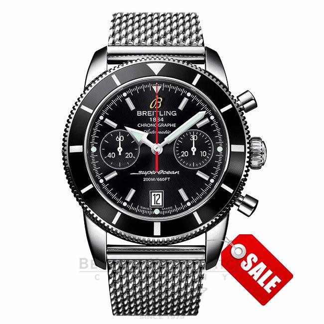 Breitling Superocean Heritage Chronograph 44MM Black Dial A2337024/BB81 JZ4W5J - Beverly Hills Watch Company Watch Store