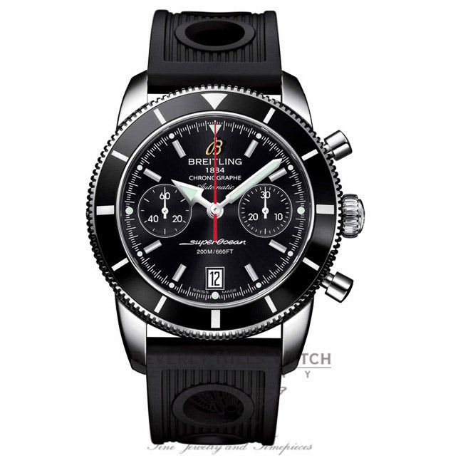 Breitling Superocean Heritage Chronograph 44MM Black Dial Black Rubber Strap A2337024/BB81 VQKAB2 - Beverly Hills Watch Company Watch Store