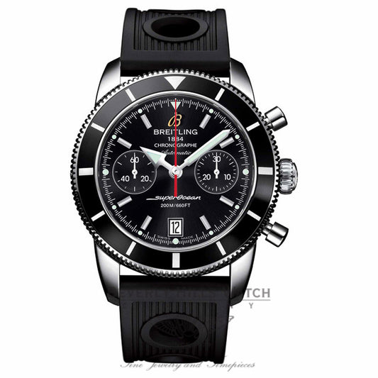Breitling Superocean Heritage Chronograph 44MM Black Dial Black Rubber Strap A2337024/BB81 VQKAB2 - Beverly Hills Watch Company Watch Store