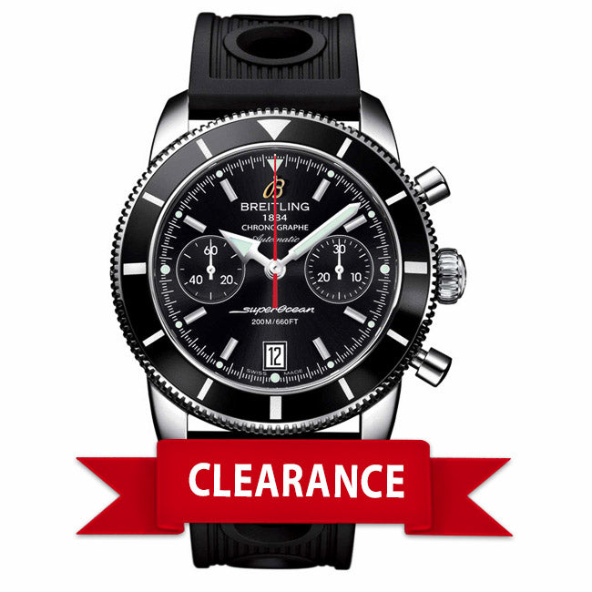 Breitling Superocean Heritage Chronograph 44MM Black Dial Black Rubber Strap A2337024/BB81 VQKAB2 - Beverly Hills Watch Company Watch Store