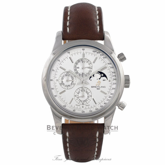 Breitling Transocean Chronograph 1461 Stainless Steel Silver Dial A1931012/G750 R8HH2C - Beverly Hills Watch Company Watch Store