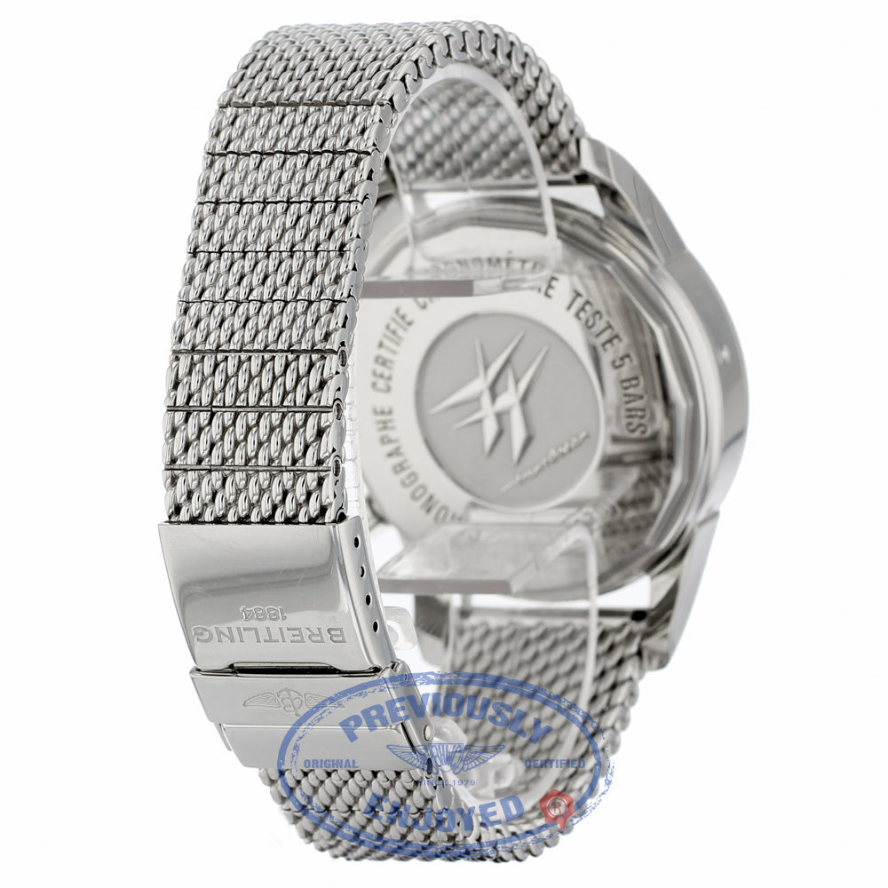 Breitling Transocean Chronograph 1461 Stainless Steel Black Dial A1931012/BB68 X6CU9L - Beverly Hills Watch Company