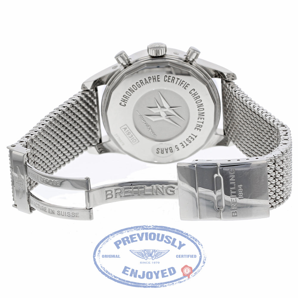 Breitling Transocean Chronograph 1461 Stainless Steel Black Dial A1931012/BB68 X6CU9L - Beverly Hills Watch Company