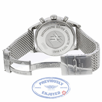 Breitling Transocean Chronograph 1461 Stainless Steel Black Dial A1931012/BB68 X6CU9L - Beverly Hills Watch Company