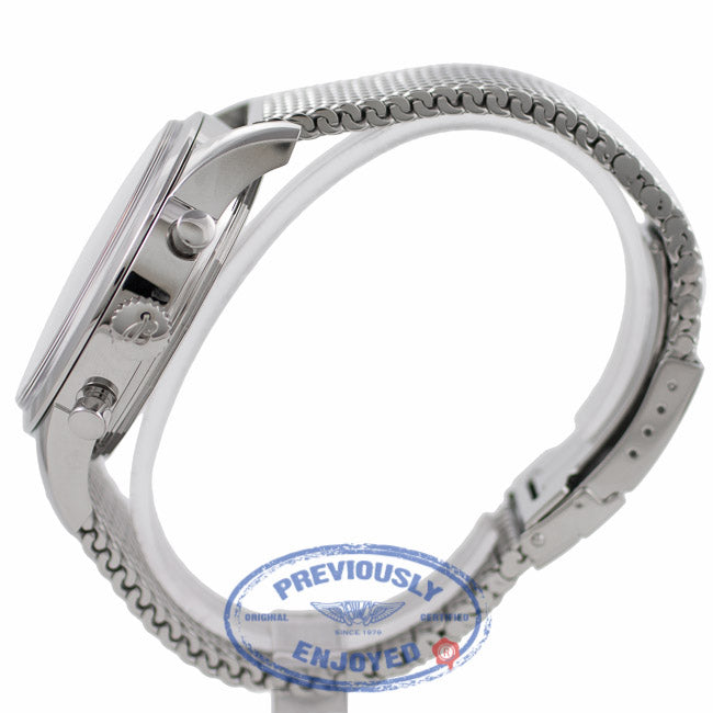 Breitling Transocean Unitime Chronograph Silver Dial Steel Mesh Bracelet AB0510UO/A732-SS J6H2JC - Beverly Hills Watch Company Watch Store