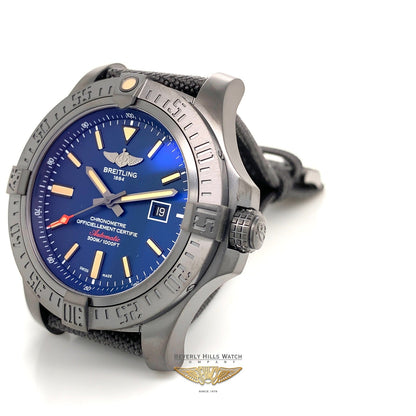 Breitling Avenger Blackbird Black Titanium 48mm Blue Dial V173104A/CA23/100W RKY5WZ - Beverly Hills Watch Company