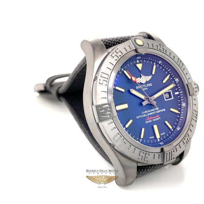 Breitling Avenger Blackbird Black Titanium 48mm Blue Dial V173104A/CA23/100W RKY5WZ - Beverly Hills Watch Company