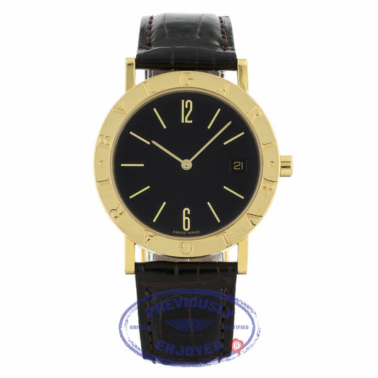 Bulgari 18K Yellow Gold Quartz 33mm Crocodile Strap BB33GLD ZFTJ4T - Beverly Hills Watch Company